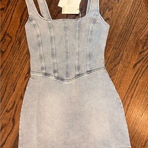 Show Me Your MuMu Light Wash Denim Mini Dress